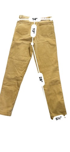 Joy Jou Womens Vintage Jeans Size 13 14 Mustard Yellow Skinny tapered leg - Picture 2 of 6