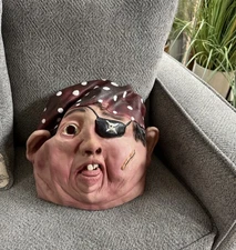 Vintage 1997 The Paper Magic Group Halloween Costume Mask Creepy Scary Pirate