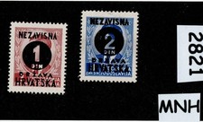 Juego de sellos MNH sobreimpresión 1941 Sc 24-25 ocupación alemana de Croacia Segunda Guerra Mundial #2821