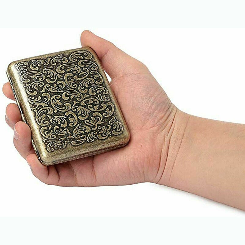 cigarette case where to buy Vintage Metal Cigarette Case Box Gold Men Tobacco Holder for 20s 85mm King  Size