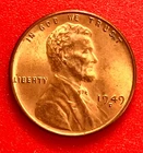 1949-D Lincoln Wheat Cent Penny GEM RED BU From an Original Bank Roll