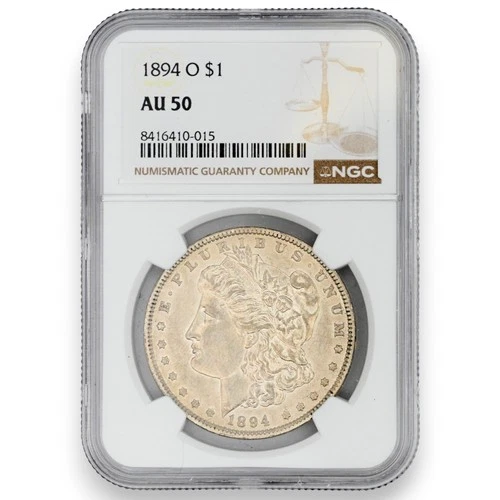 1894-O $1 MORGAN DOLLAR UNITED STATES MINT COIN 90% SILVER NGC CERTIFIED AU50