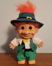 Vintage 90's RUSS Irish Boy Leprechaun Orange Hair Troll 5" Doll #18342 St. Pats