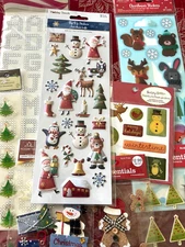 LOT #996 - CHRISTMAS LOT 3D FLAT PUFFY STICKERS - RARE VARIETY