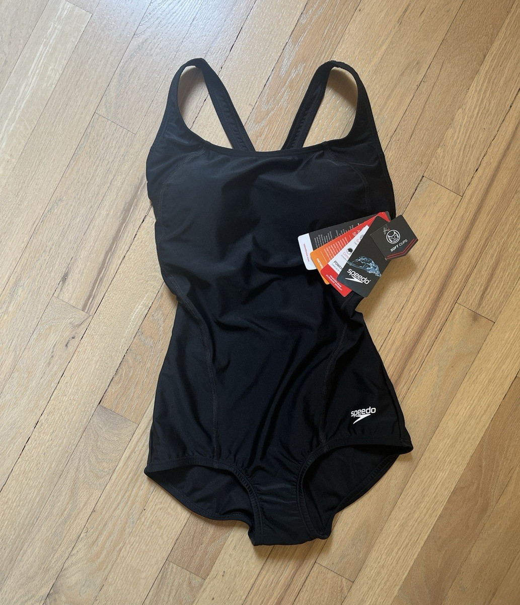 Speedo Women’s Black One-Piece Swimsuit Size 4