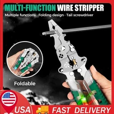 8-In-1 Wire Stripper with Voltage Tester Versatile Wire Stripping Pliers Tools