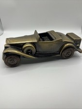 Vtg Brass Finish 1930 Cadillac Metal Car Bank Banthrico Deposit National Bank