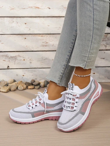 Women's Lightweight Mesh Walking Shoes Casual Breathable Lace Up Sneakers - Picture 19 of 22