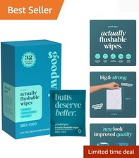 Luxury Flushable Wipes for Women - Shea Coco, 32 Individually Wrapped Wipes
