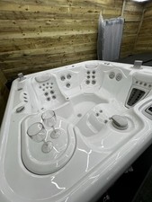 Hot Springs Envoy Hot Tub Spa with Seating and Lounger White