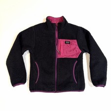Burton Snowboarding Girls Reversible Jacket Sherpa Fleece Black Pink