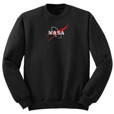 NASA logo embroidered black crewneck sweatshirt