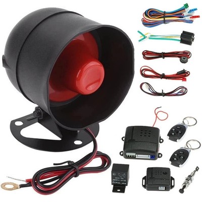 Universal Car Alarm System Security Keyless Entry System with 2 Key Fobs W7I9