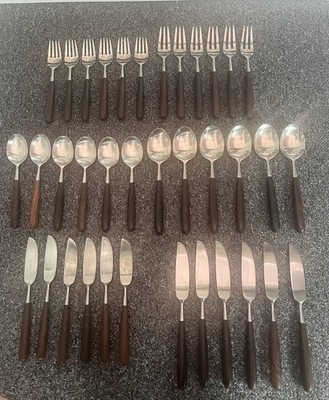 Lauffer Oslo Norwegen Palisander Palisander Edelstahl Besteck Komplettset 36 Teile