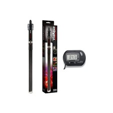 ViaAqua 300-Watt Quartz Glass Submersible Heater with Aquarium Thermometer wi...