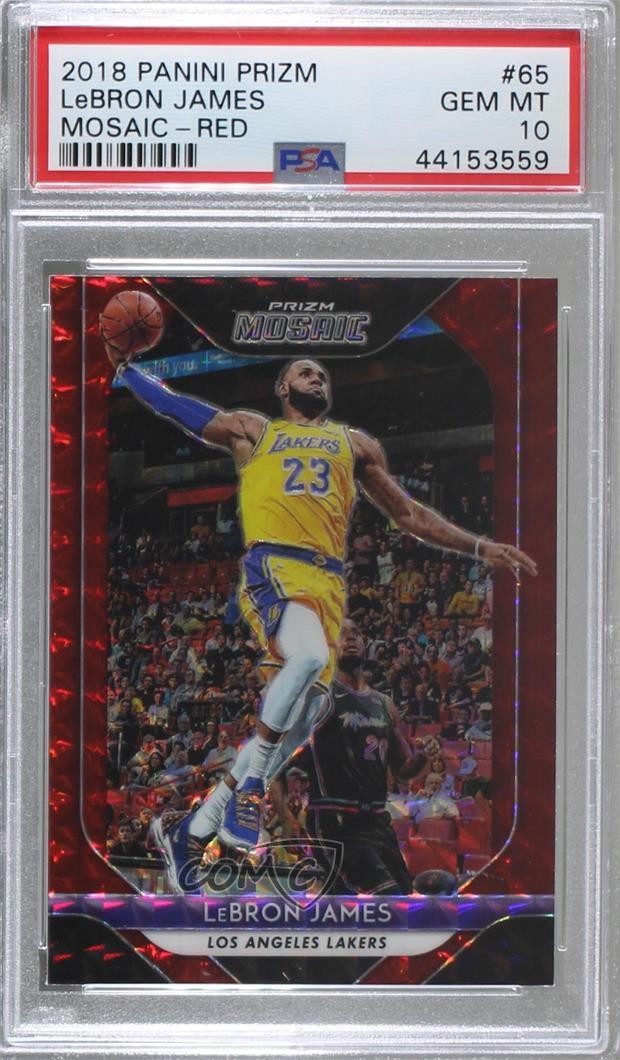 2018-19 Panini Prizm Mosaic Red LeBron James #65 PSA 10 GEM MT 9l4