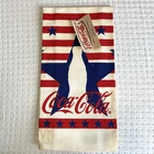 NOS Vintage 90s Coca-Cola Kitchen Dish Tea Towel Cotton Linen Patriotic USA