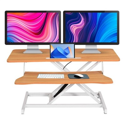 Standing Desk Converter 37'' Wide Height Adjustable Sit Stand Riser