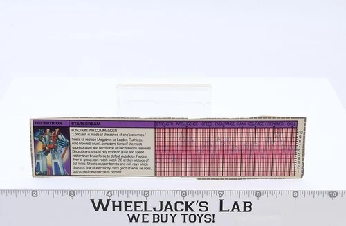 Starscream Action Figure Tech Spec 1984 Vintage Hasbro G1 Transformers