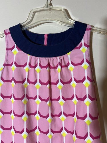 Gymboree BRIGHT IDEAS Geo Print Dress Pink Blue Yellow White Size 10 Girls EUC - Picture 2 of 5
