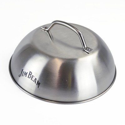 Jim Beam Burger Abdeckdeckel aus Edelstahl, Burgerhaube mit Handgriff, Rostfrei