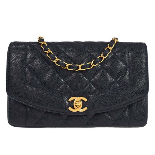 Chanel Navy Calfskin Small Diana Shoulder Bag 167338