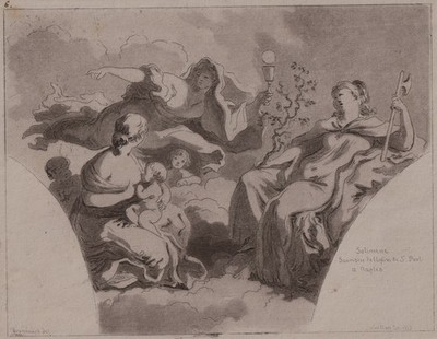 SAINT-NON, FRAGONARD, `FIDES, SPES UND CARITAS´ SOLIMENA, AQUATINTA (1773)