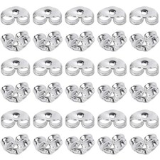 30Pcs/15 Pairs 925 Sterling Silver Earring Backs Replacement Secure Ear Locking,