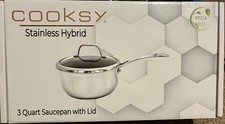 Cooksy HexClad Hybrid 3 Quart Naczynia kuchenne Patelnia i pokrywa. STALÓWKA