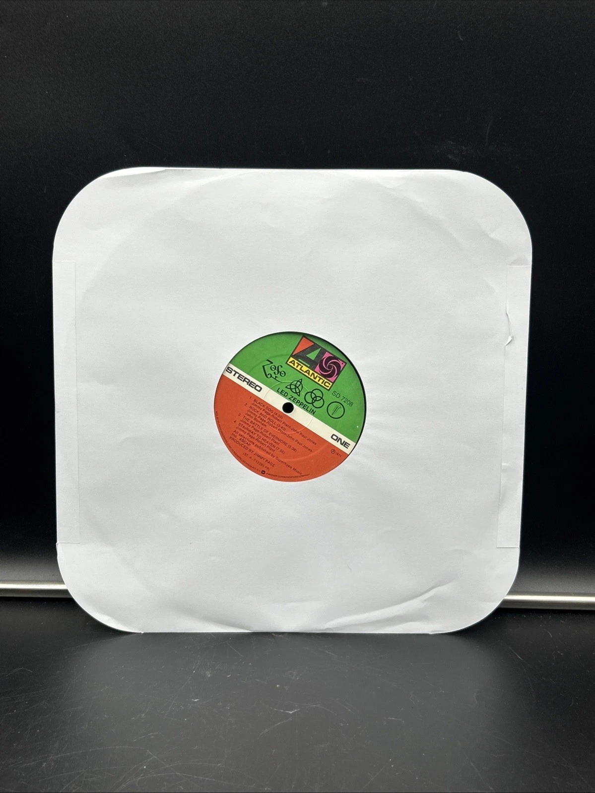 Led Zeppelin IV Zoso Atlantic LP Vinyl VG+ Red/Green Label Pecko Duck Presswell