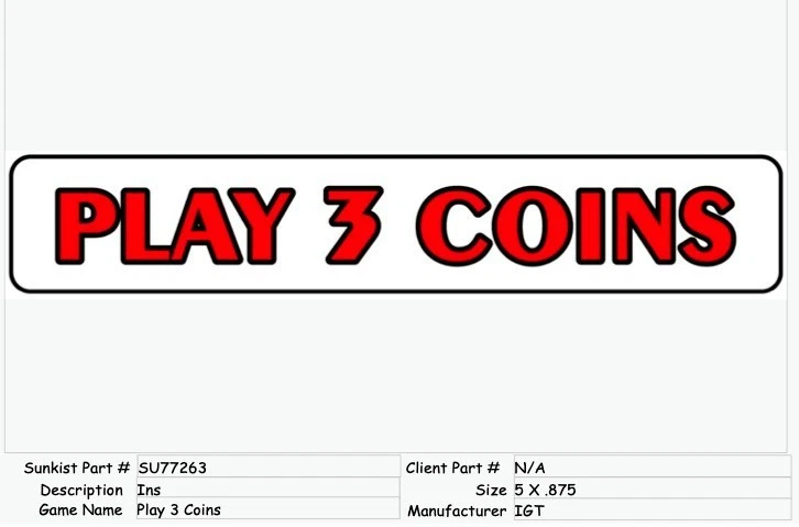 Carte Premio, Strisce E Loghi Per Ricambio Slot Machine E Bande Armate - £9