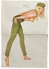 1967 Alberto Vargas Vintage Center Fold Pin Up Playboy Magazine Print