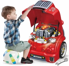 Interactive Truck Engine Toy with Removable Parts - Lights Sounds and Fun for...