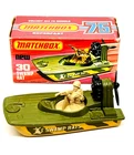Matchbox Lesney Superfast 30 Swamp Rat in military green, beige base, mib!