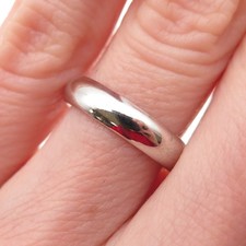 925 Sterling Silver Vintage Classic Wedding Band Ring Size 5.25