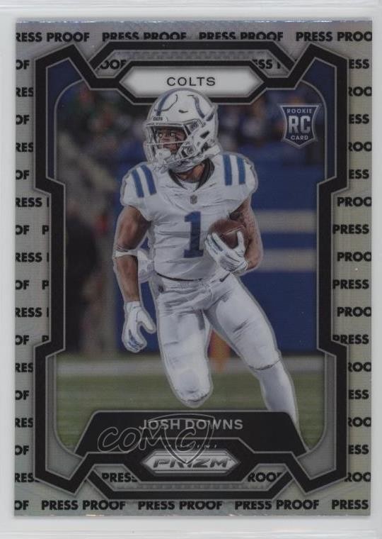 2023 Panini Prizm Rookies Press Proof Prizm Josh Downs #345 Rookie RC 00ws