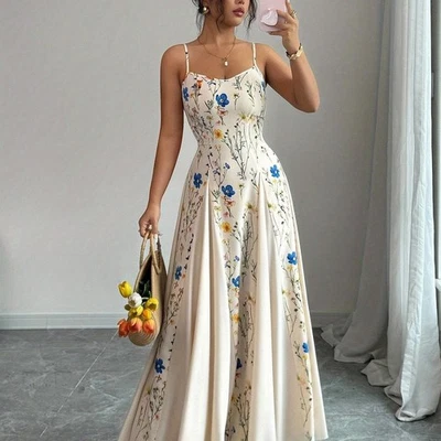white floral midi dress Anabelle Halter Neck Midi Dress