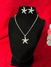 White Starfish Necklace and Earring Set