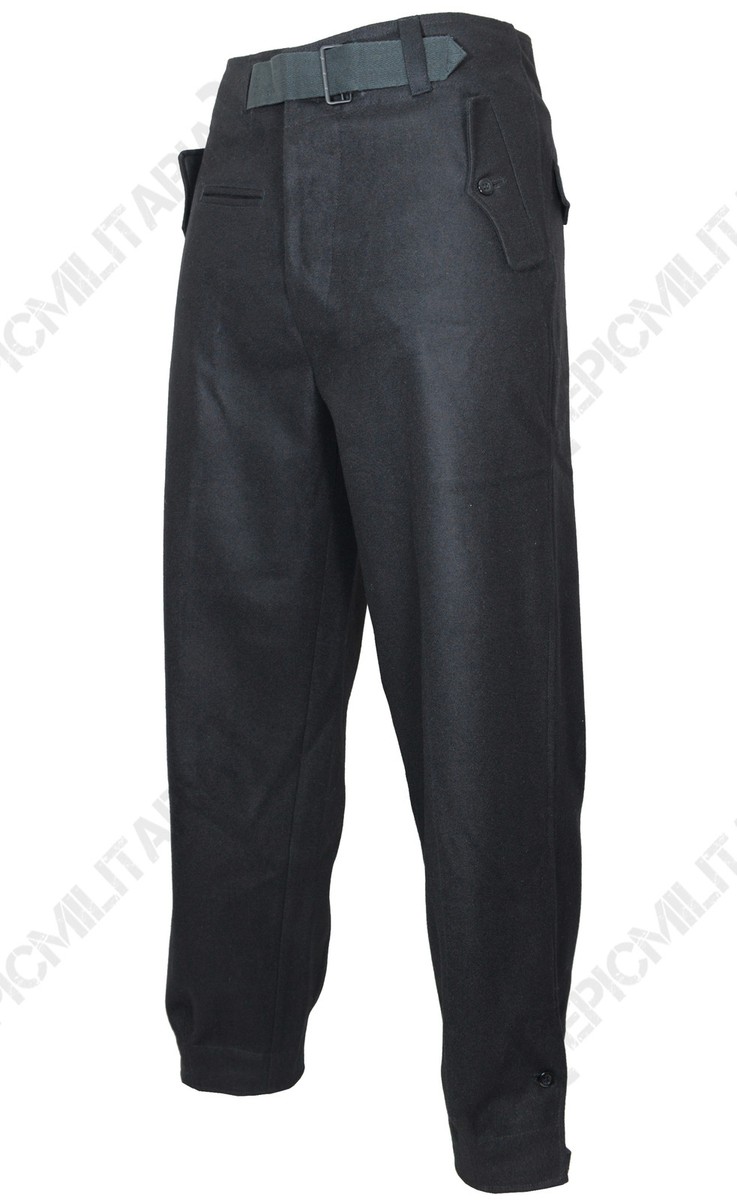 German Army Panzer Trousers (All Sizes) - Black Wool WW2