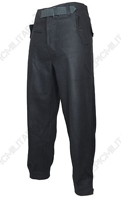 German Army Panzer Trousers (All Sizes) - Black Wool WW2