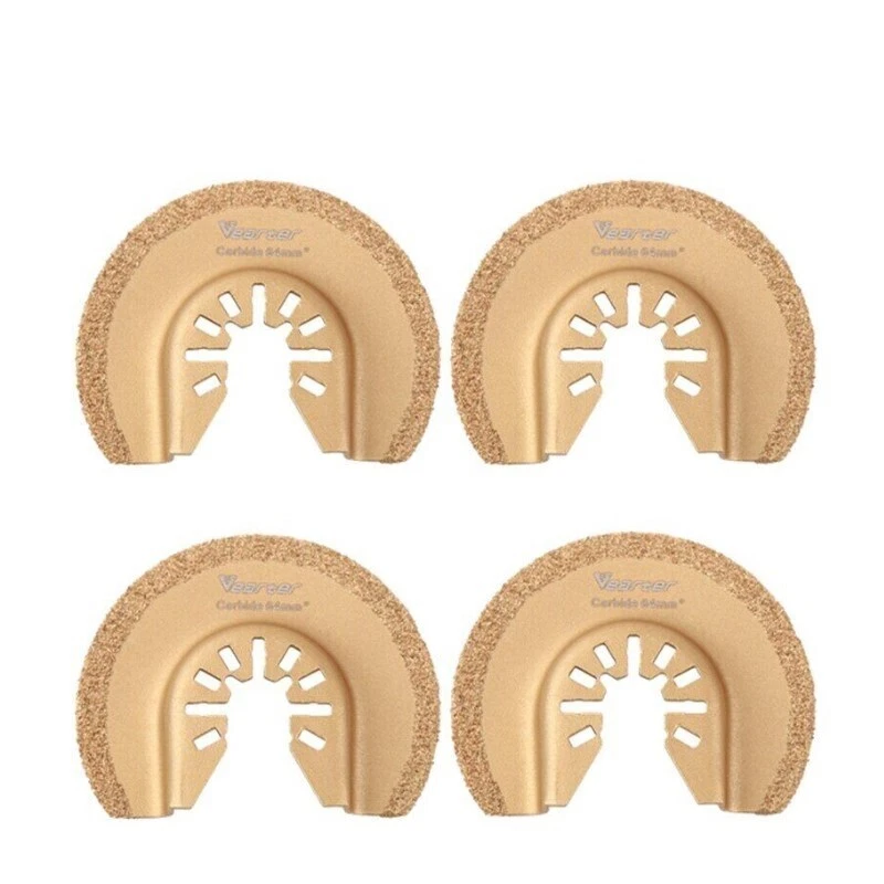 4Pcs Carbide Grit Oscillating Saw Blades for Grout & Tile Removal  