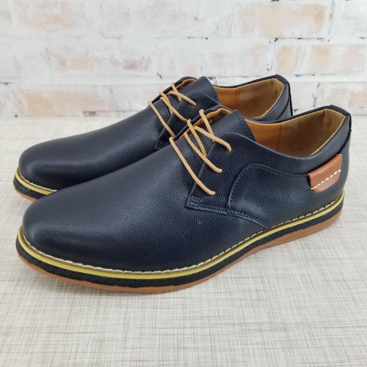 Piqure Leather Dress Shoes by Gatsby Blue Leather Derby  display picture 2