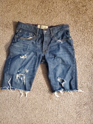 Wrangler Mens Custome Dark Wash SlimStraight Fit Jean Shorts Size 30