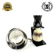 MEN WET SHAVING SET 3 PCS BOAR BRISTLE HAIR SHAVING BRUSH, HIGH GRADE SHAVE CUP
