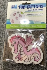 Slip X Solutions Adhesive Safety Treads 3.5 X 4.5, 5 pcs Seahorse For Tub