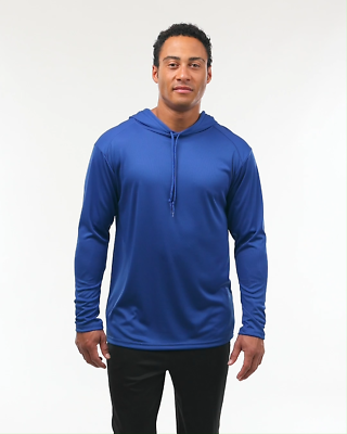 Badger Men B-core Hooded Long Sleeve Sport Antimicrobial T-shirt