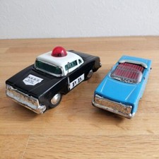 Tinplate police car classic police car convertible minicar size vintage