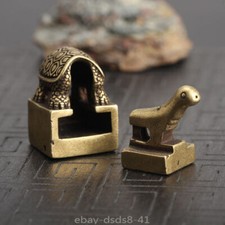 Chinese Old Antique Bronze Recruit Money Turtle Seal Statue Collectible