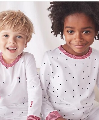 The Little White Company Leuchtturm/Stern - 2er-Set Unisex Schlafanzüge 5-6 Jahre Neu
