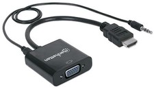 Manhattan Cavo Convertitore da HDMI a VGA con Audio 30cm Nero